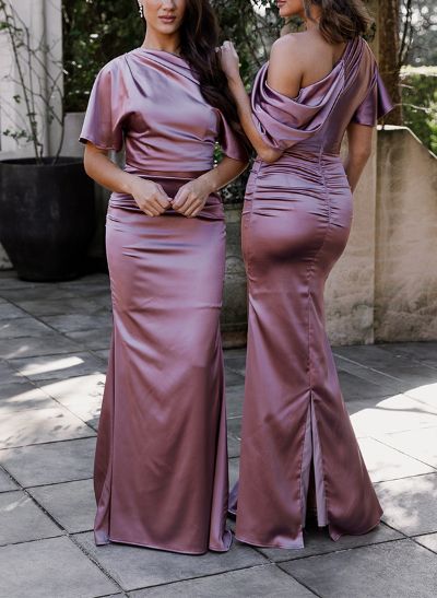 Sheath/Column One-Shoulder Sleeveless Floor-Length