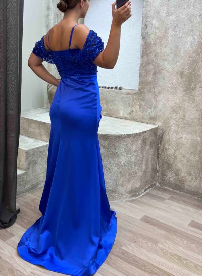 Sequined Off-The-Shoulder Sheath/Column Prom Dresses