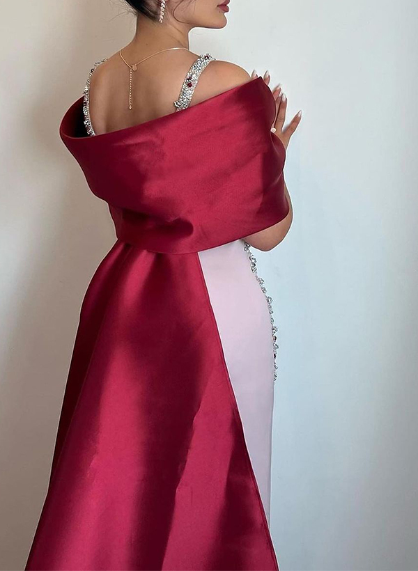 Trumpet/Mermaid Sleeveless Elastic Satin Prom Dresses With Rhinestone