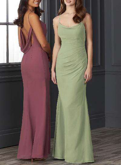 Cowl Back Trumpet/Mermaid Chiffon Bridesmaid Dresses