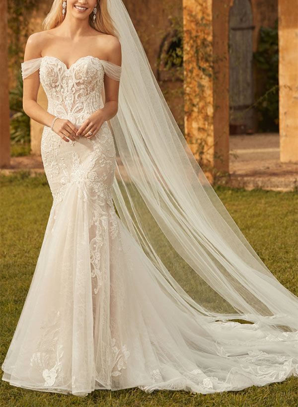 Mermaid Off The Shoulder Lace Wedding Dress