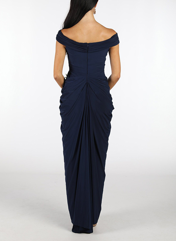 Sheath/Column V-Neck Sleeveless Chiffon Bridesmaid Dresses With Split Front