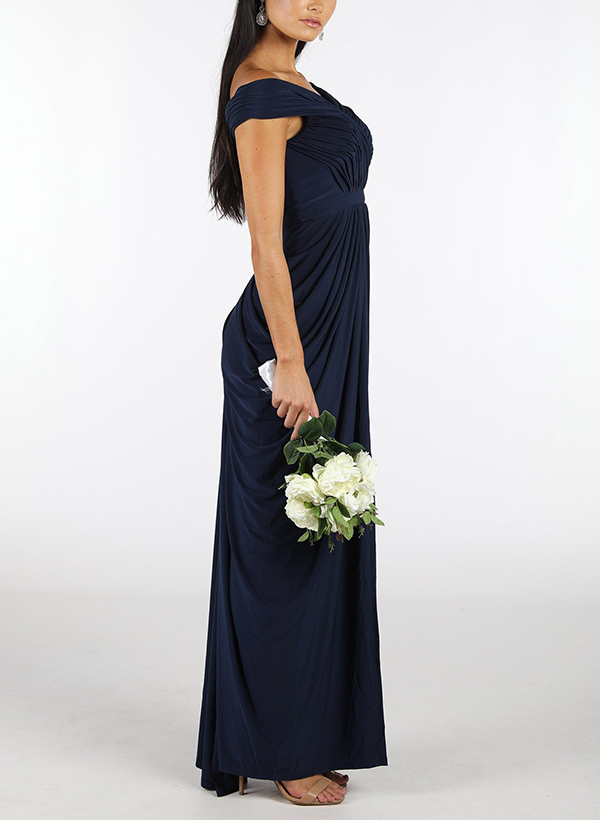 Sheath/Column V-Neck Sleeveless Chiffon Bridesmaid Dresses With Split Front