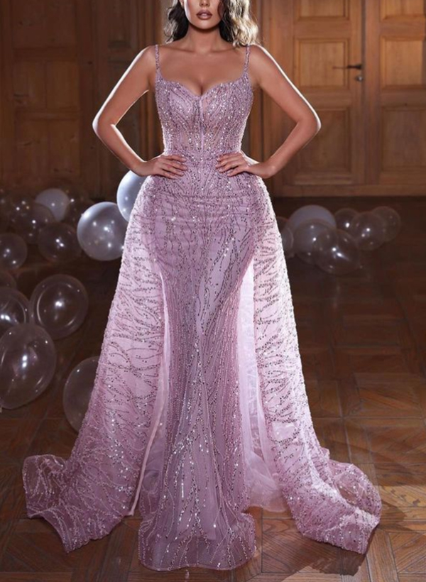 Trumpet/Mermaid Sweetheart Sleeveless Sequined Prom Dresses