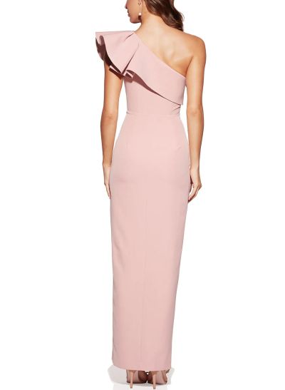 One-Shoulder Sheath/Column Elastic Satin Bridesmaid Dresses
