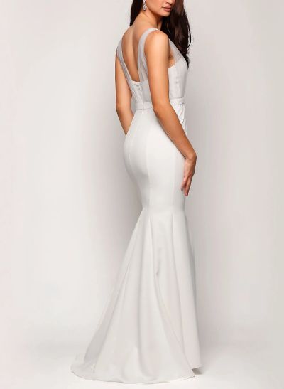 V-Neck Trumpet/Mermaid Chiffon Tulle Bridesmaid Dresses